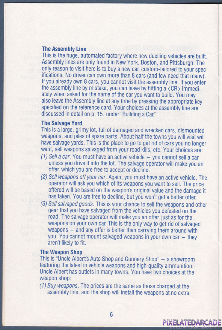 AutoDuel: Instruction Manual - Page 6