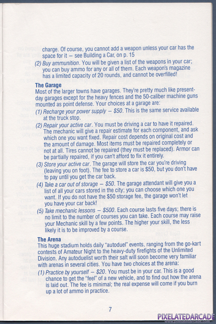 AutoDuel: Instruction Manual - Page 7