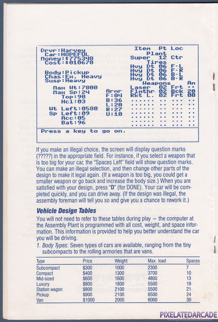 AutoDuel: Instruction Manual - Page 16