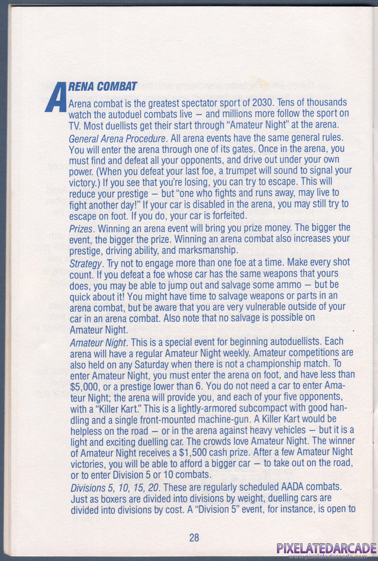 AutoDuel: Instruction Manual - Page 28