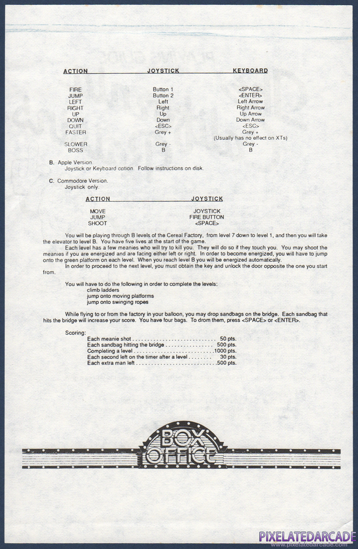 The California Raisins: Instruction Manual - Back
