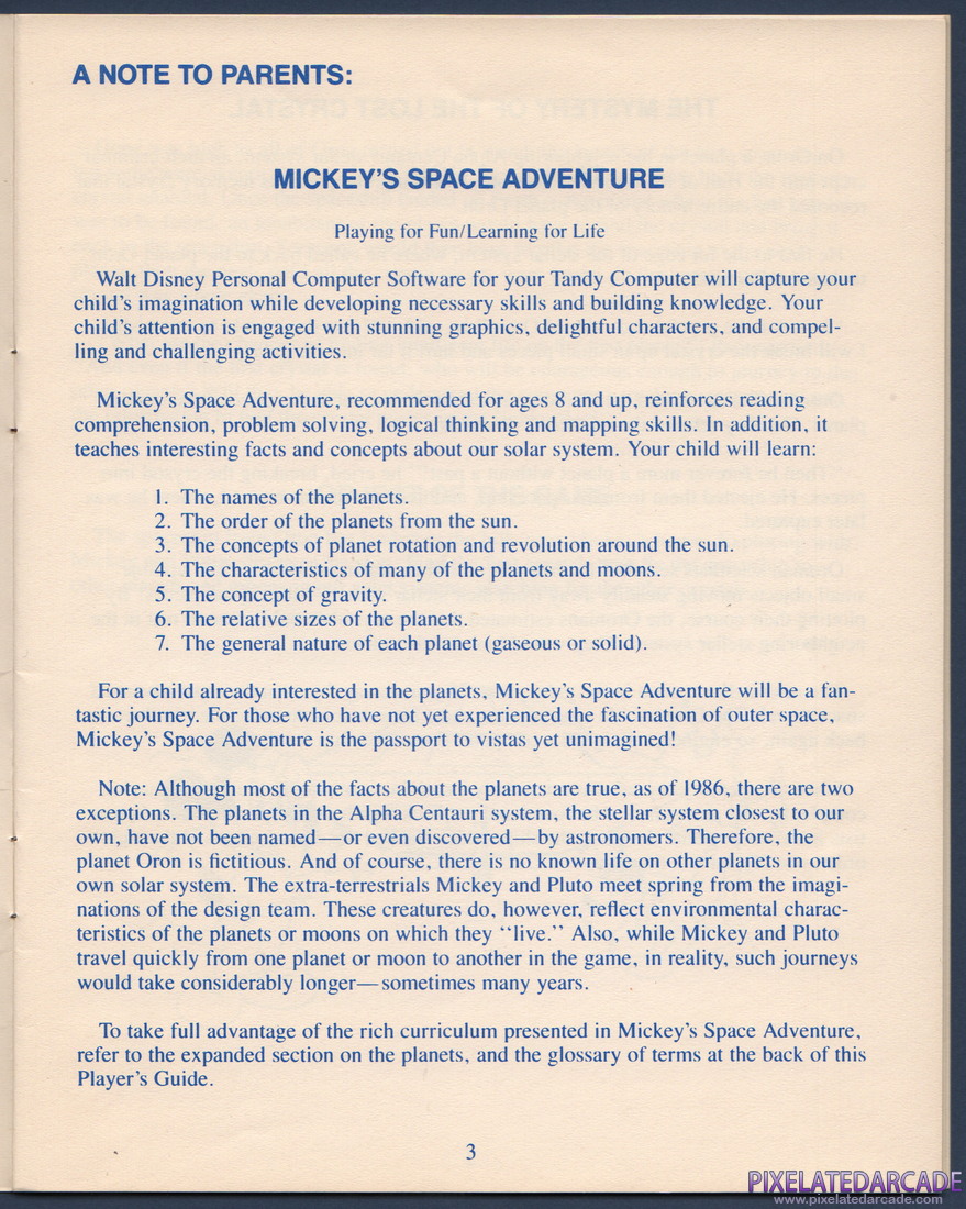 Mickey's Space Adventure: Instruction Manual - Page 4