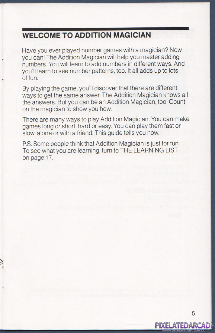 Addition Magician: Instruction Manual - Page 5