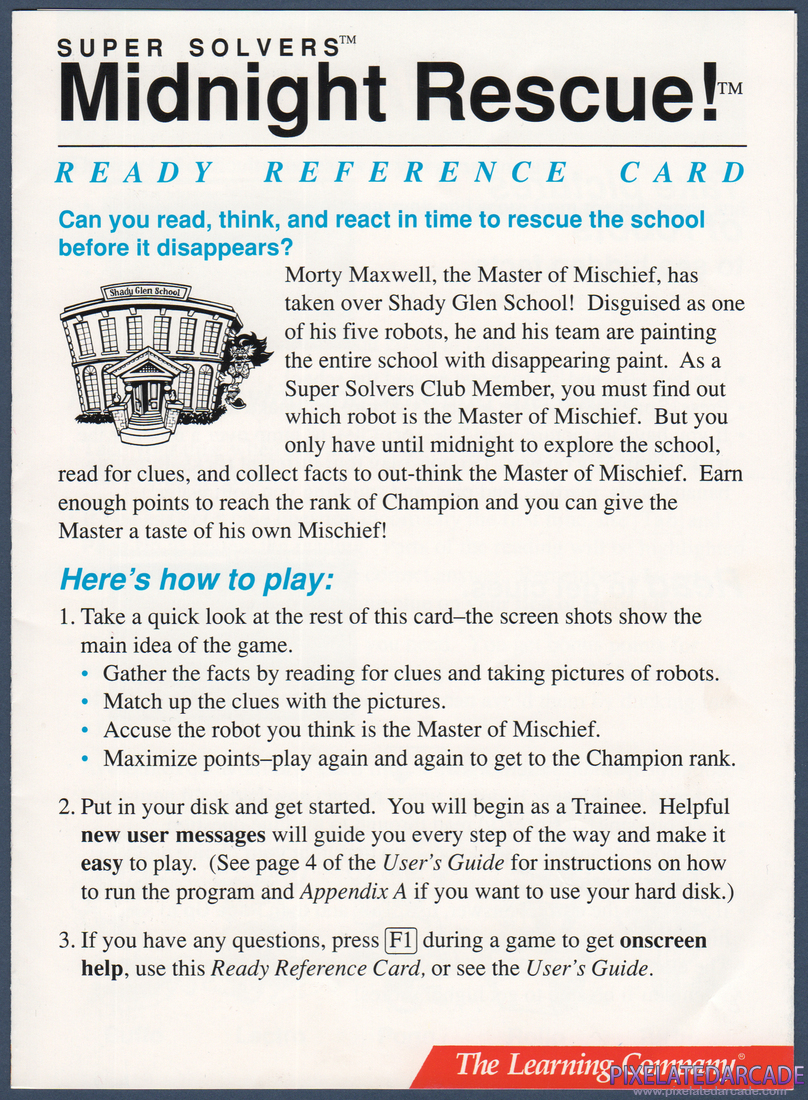Super Solvers: Midnight Rescue!: Ready Reference Card - Page 1