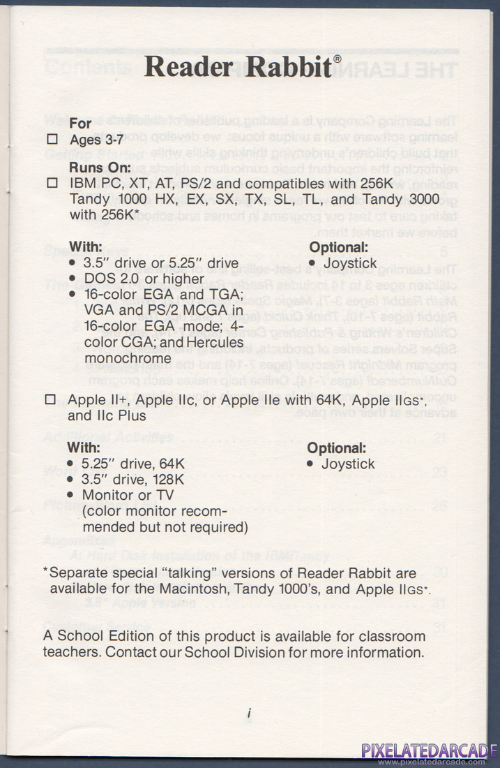 Reader Rabbit: Instruction Manual - Page 3