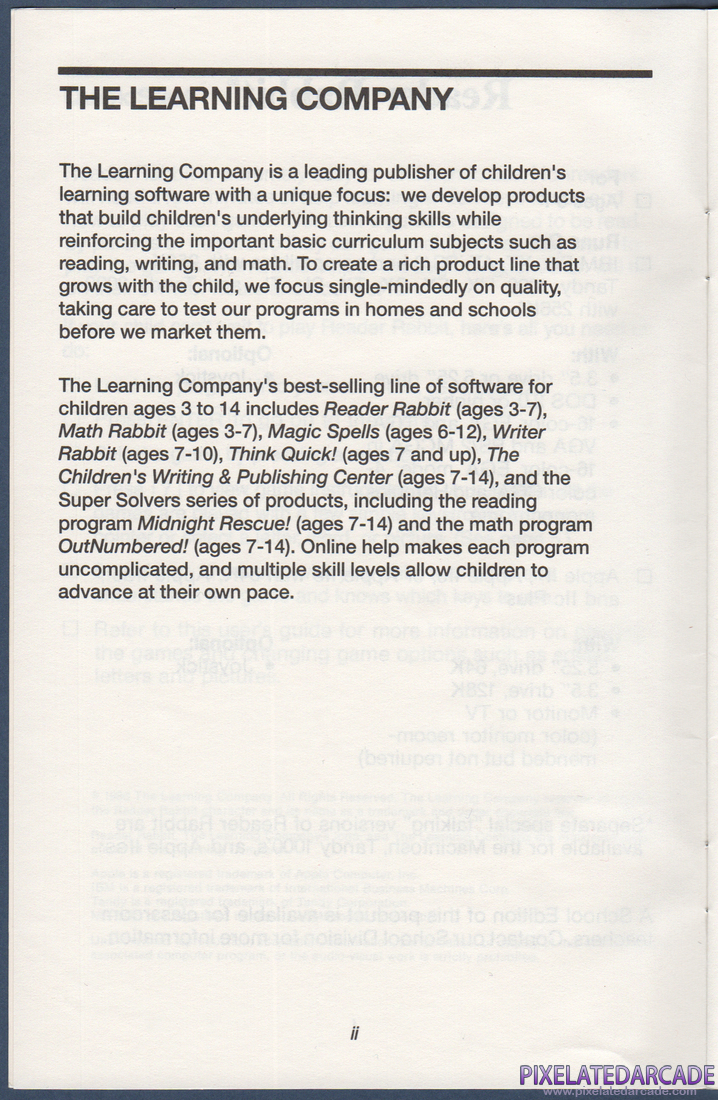 Reader Rabbit: Instruction Manual - Page 4
