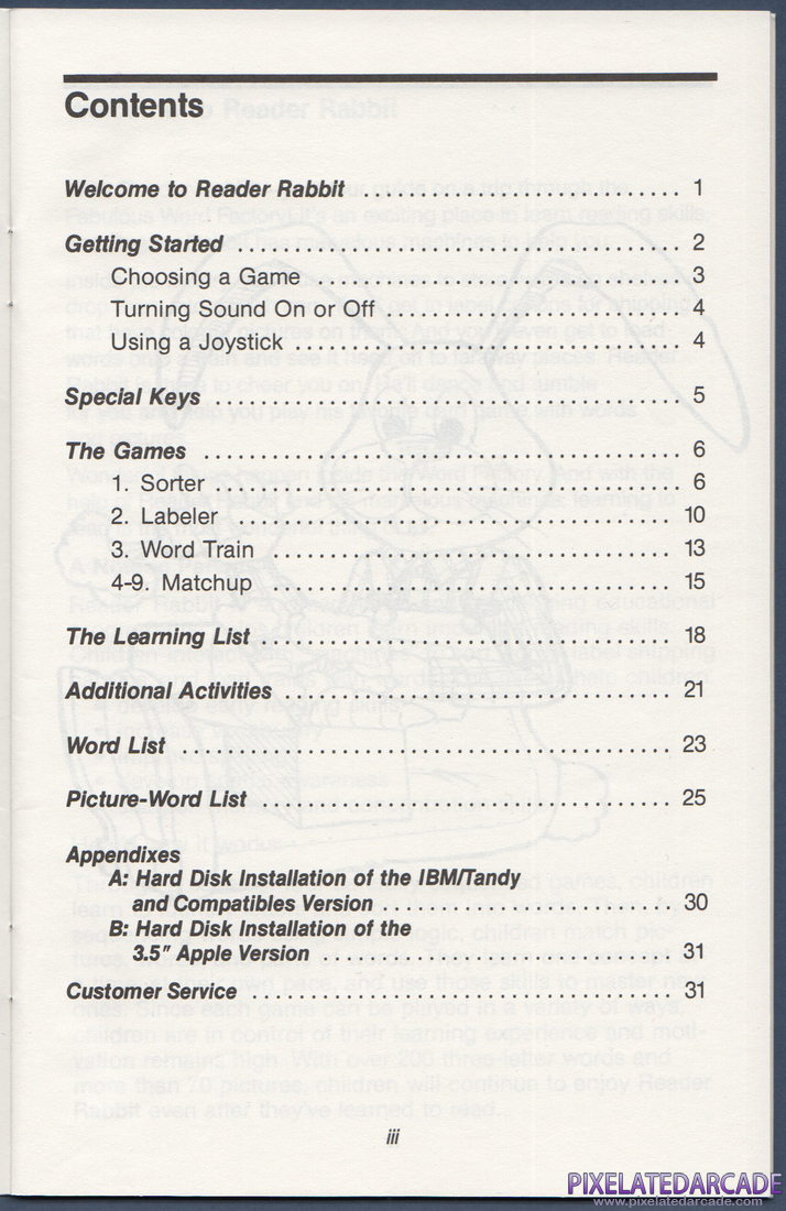 Reader Rabbit: Instruction Manual - Page 5
