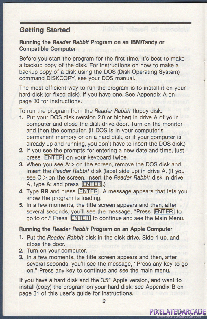 Reader Rabbit: Instruction Manual - Page 8