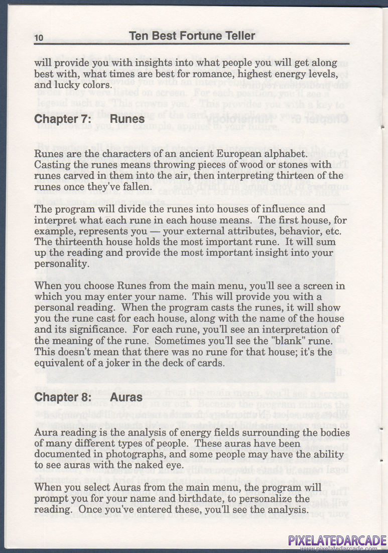 10 Best Fortune Teller: Instruction Manual - Page 10