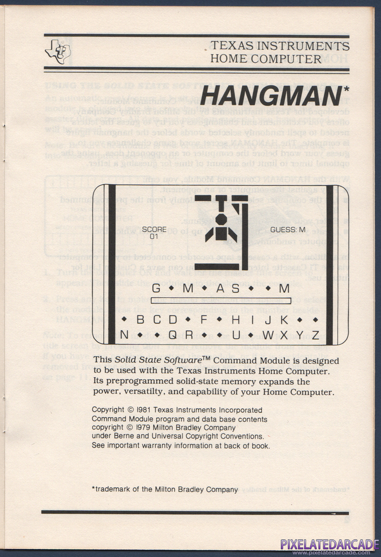 Hangman: Instruction Manual - Page 3