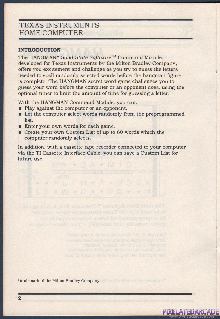 Hangman: Instruction Manual - Page 4