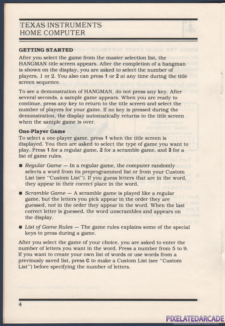 Hangman: Instruction Manual - Page 6