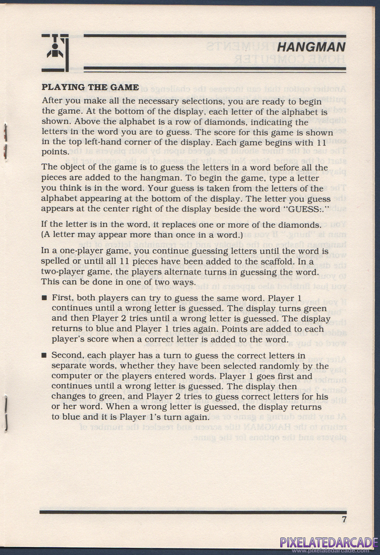 Hangman: Instruction Manual - Page 9