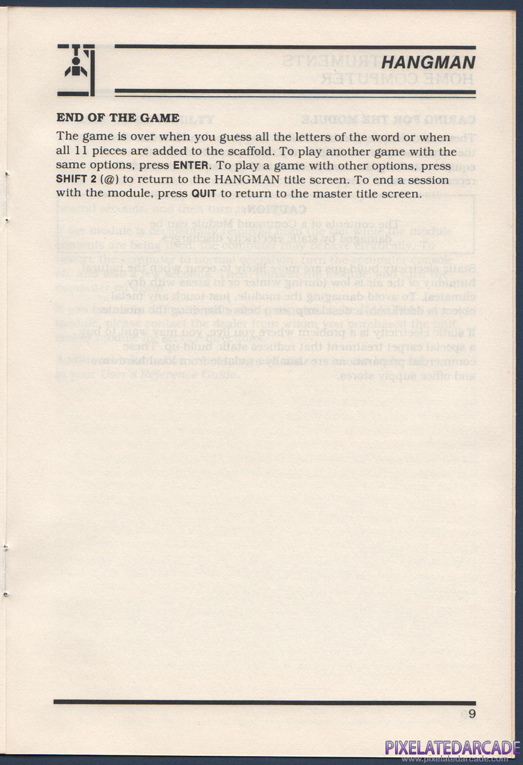 Hangman: Instruction Manual - Page 11
