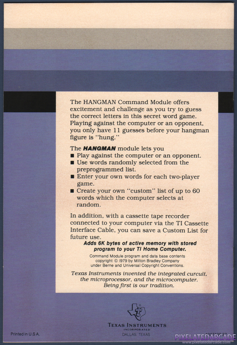 Hangman: Instruction Manual - Page 16