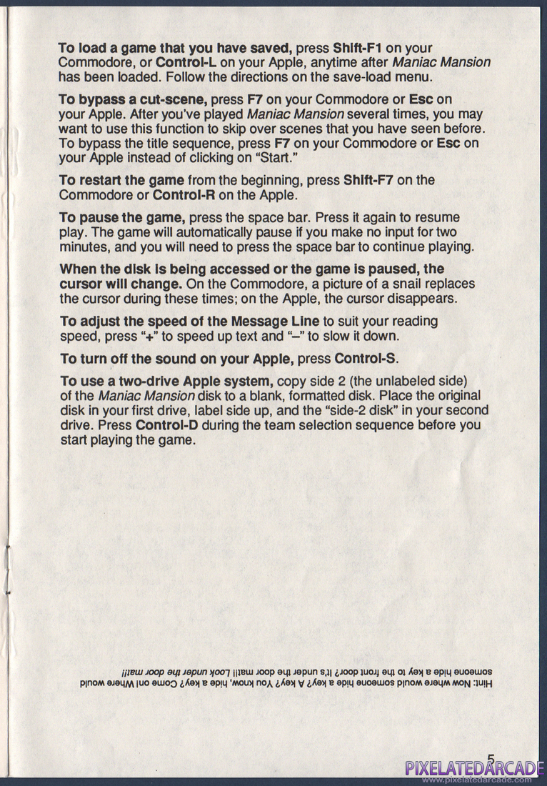Maniac Mansion: Instruction Manual - Page 7