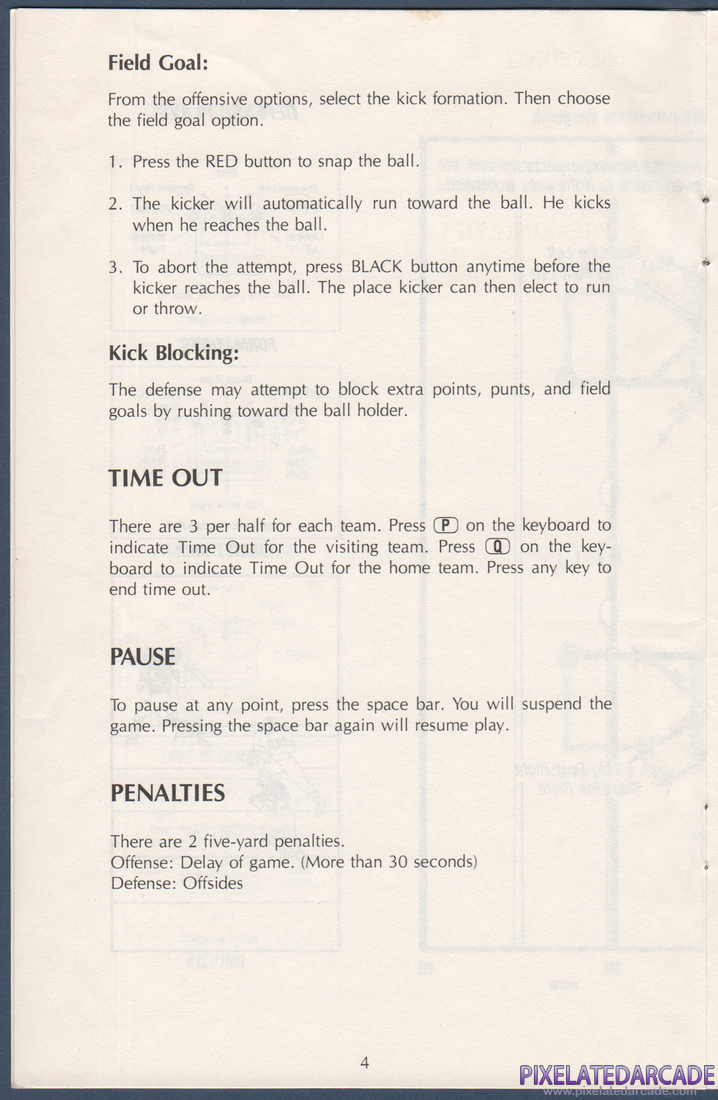 Touchdown Football: Instruction Manual - Page 4