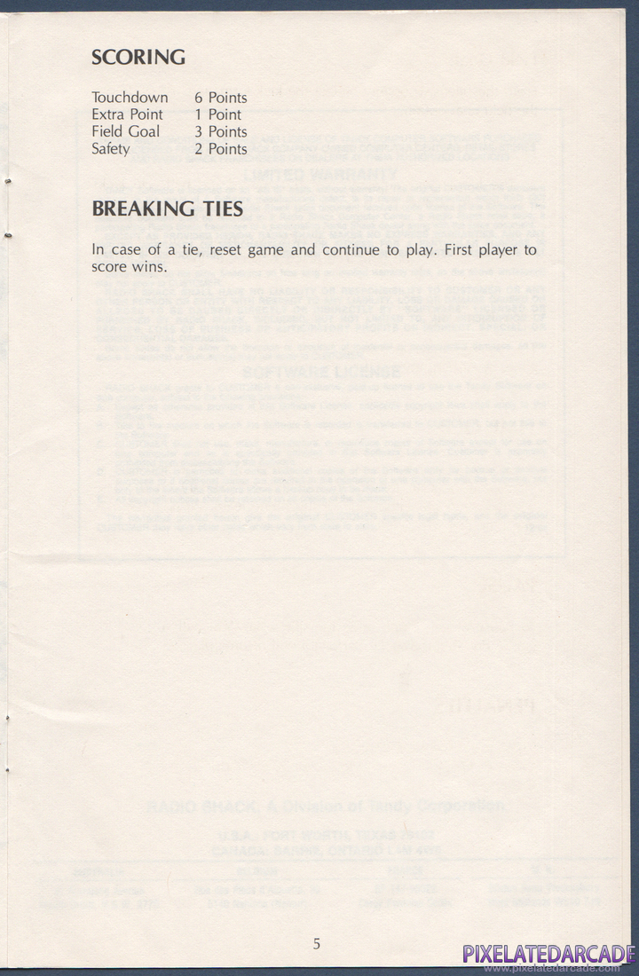 Touchdown Football: Instruction Manual - Page 5