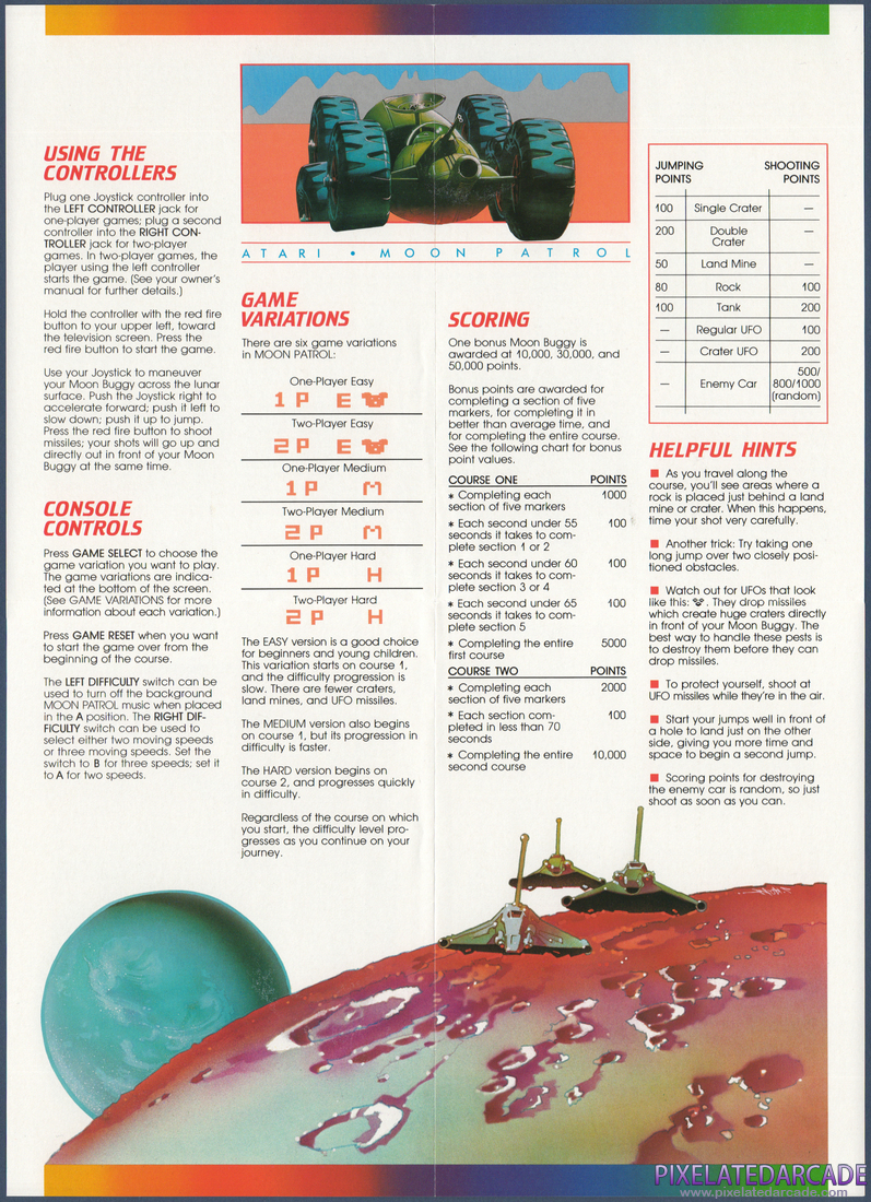 Moon Patrol: Instruction Manual - Page 3
