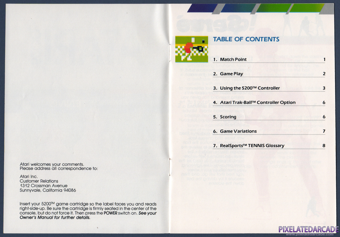 RealSports Tennis: Instruction Manual - Page 2