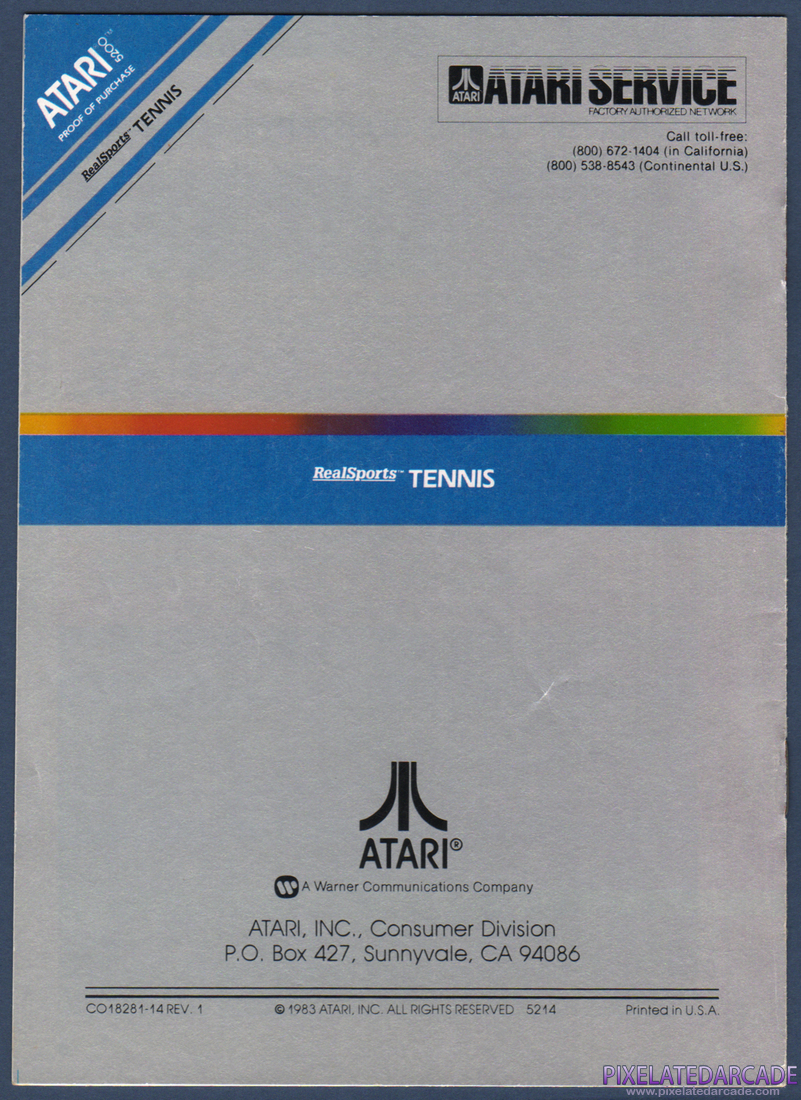 RealSports Tennis: Instruction Manual - Page 7