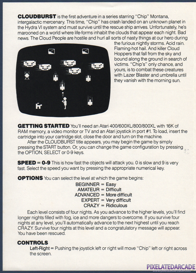 Cloudburst: Instruction Manual - Page 2