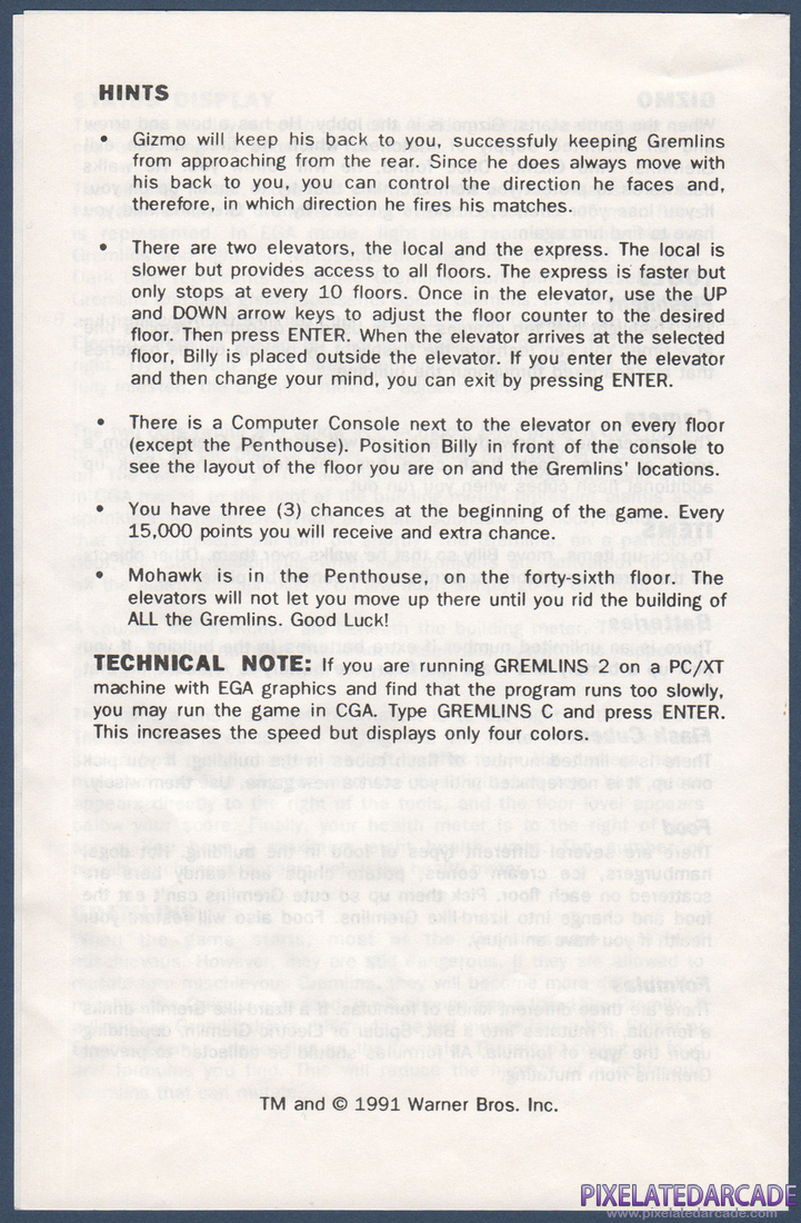 Gremlins 2: The New Batch: Instruction Manual - Page 4