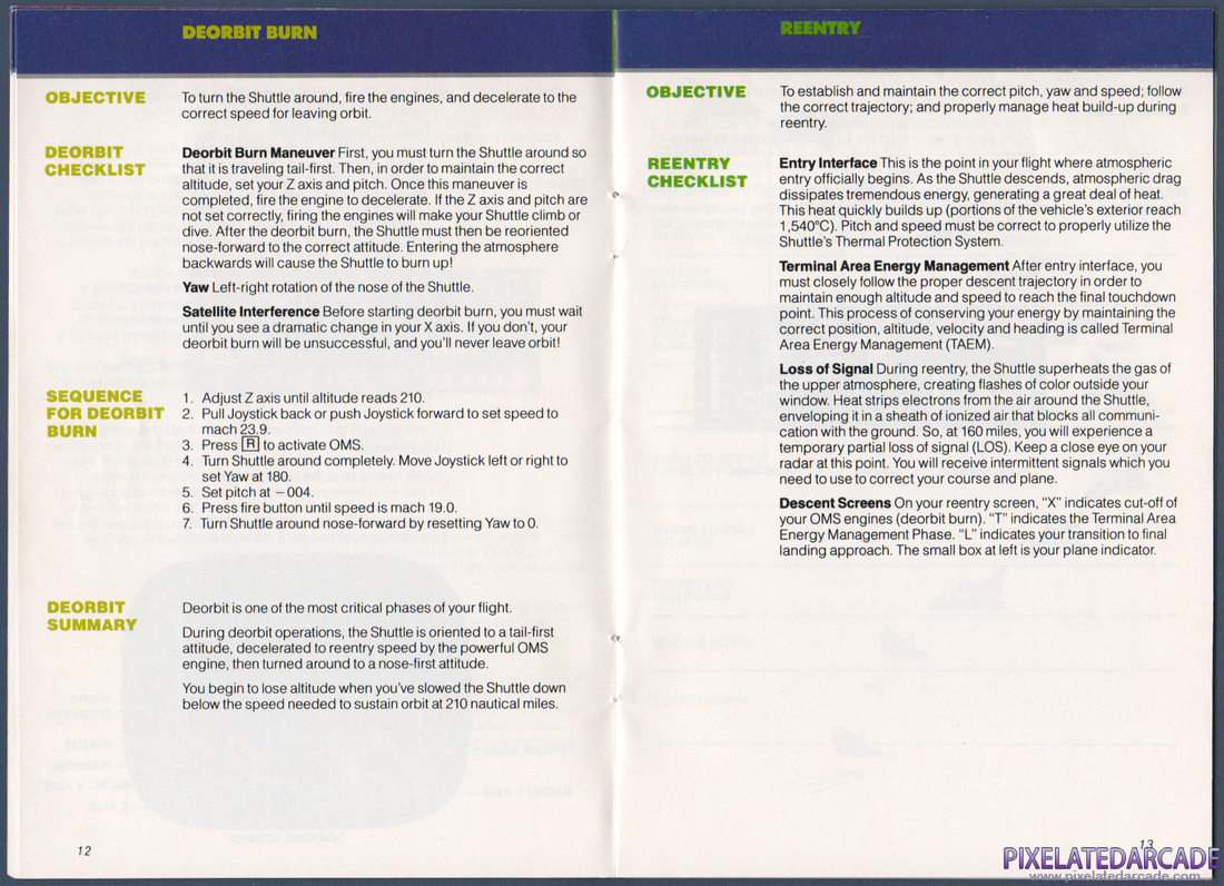 Space Shuttle: A Journey into Space: Instruction Manual - Pages 12 & 13