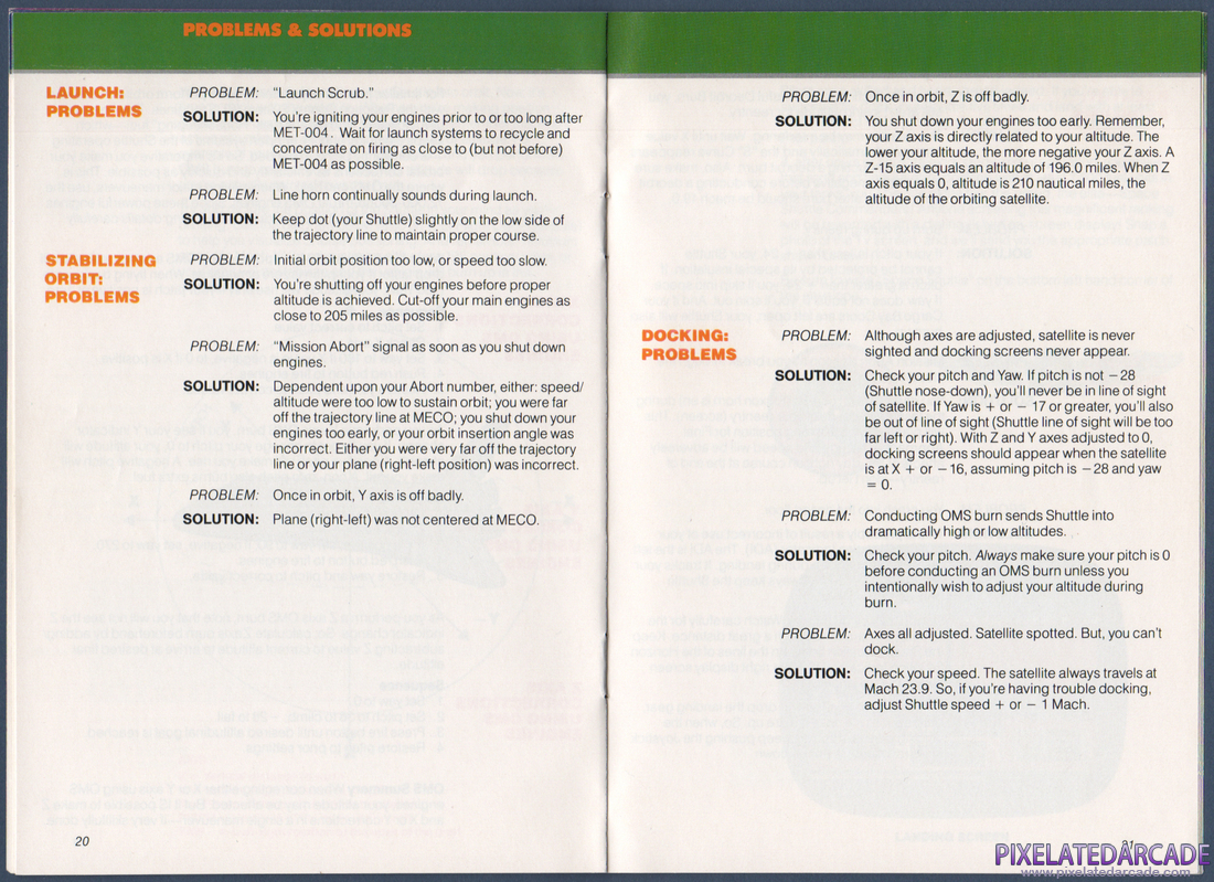 Space Shuttle: A Journey into Space: Instruction Manual - Pages 20 & 21