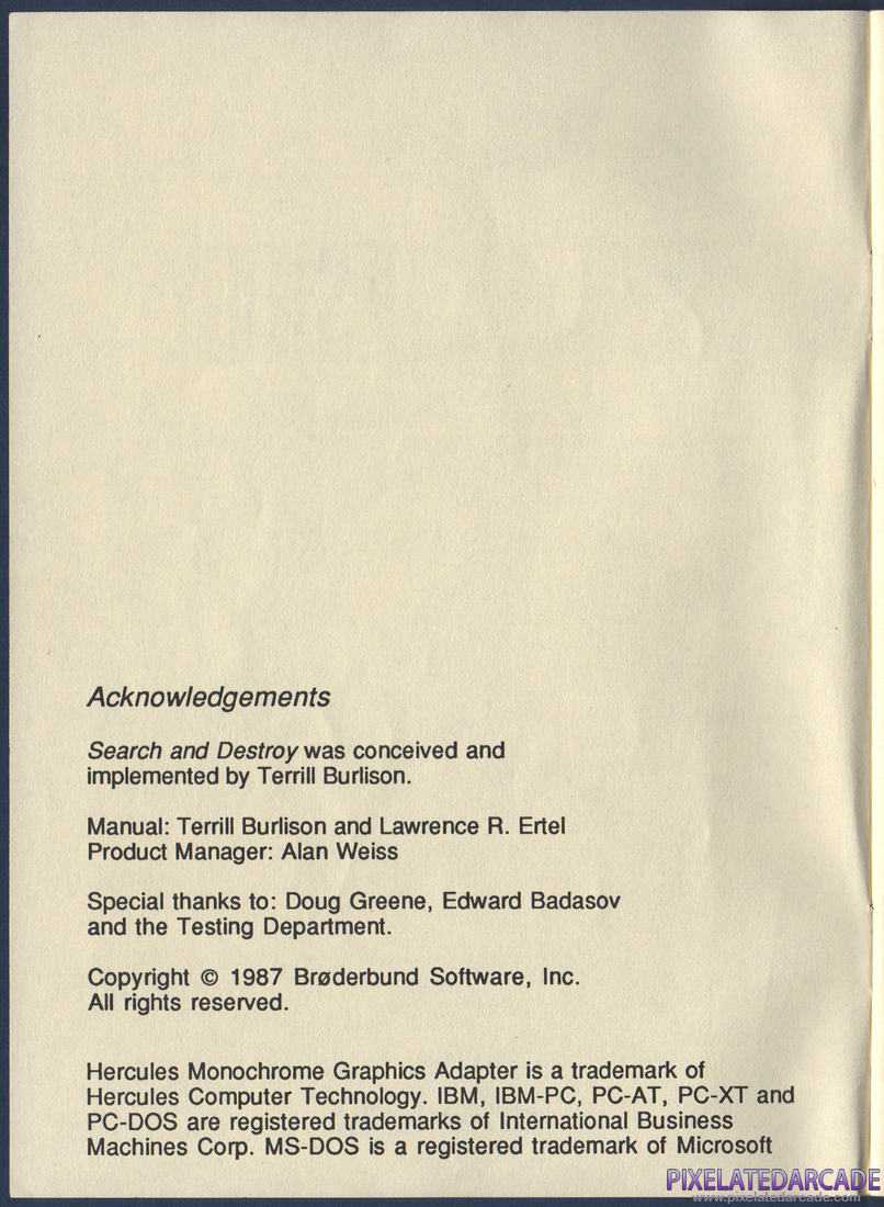 Search and Destroy: Search and Destroy Instruction Manual - Page 2