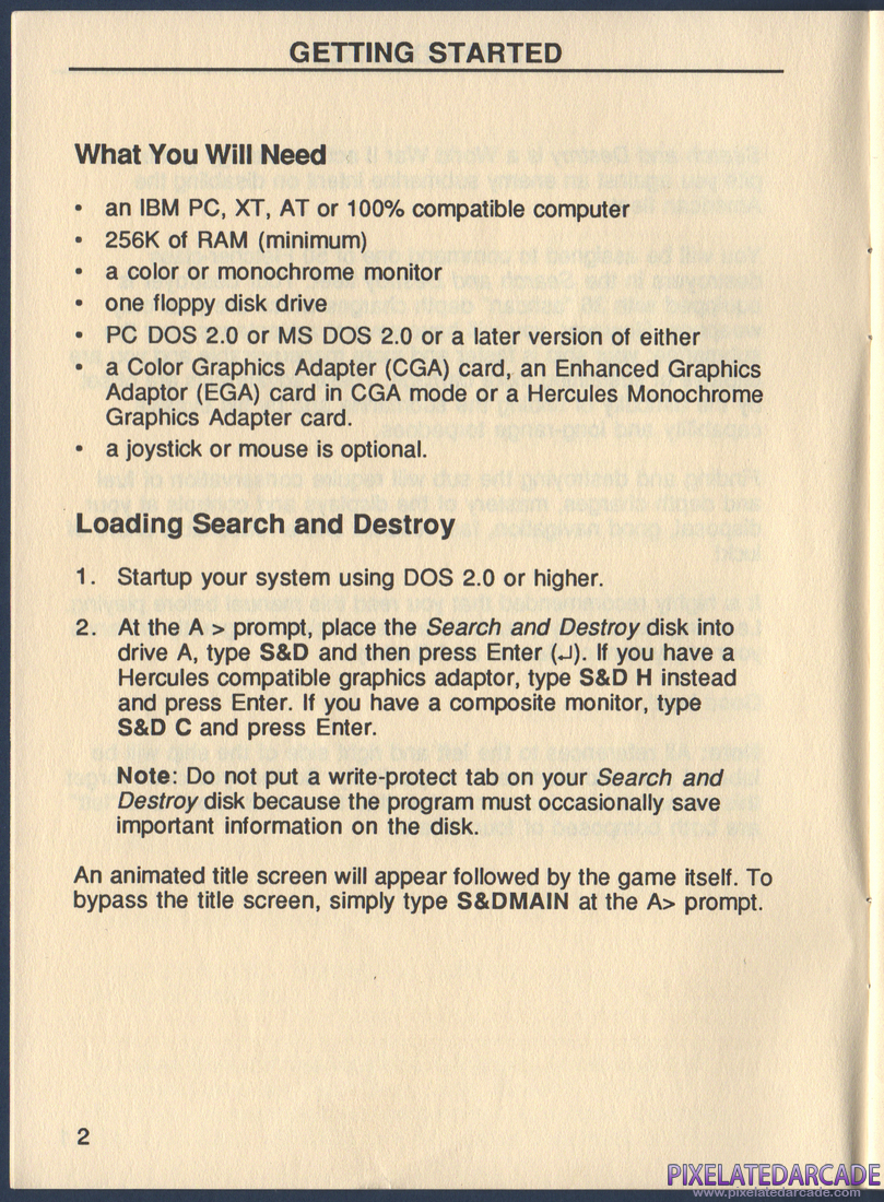 Search and Destroy: Search and Destroy Instruction Manual - Page 5