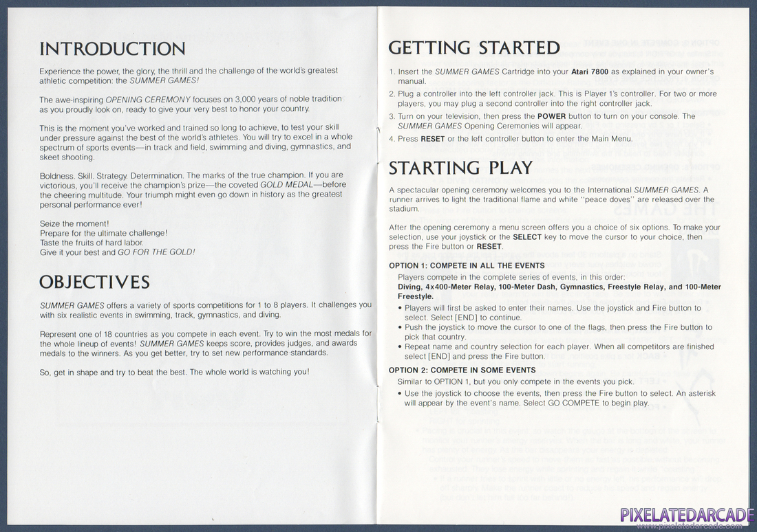 Summer Games: Instruction Manual - Page 2