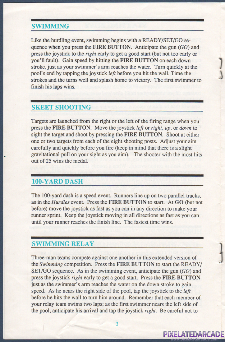 Summer Games: Instruction Manual - Page 3