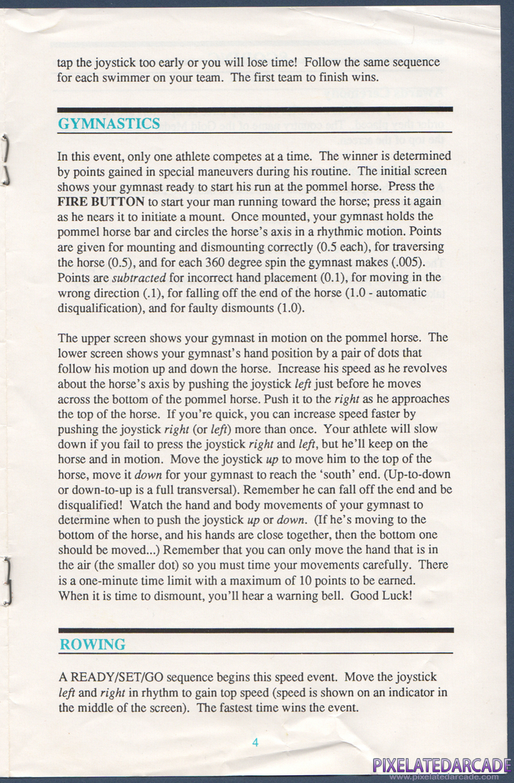 Summer Games: Instruction Manual - Page 4