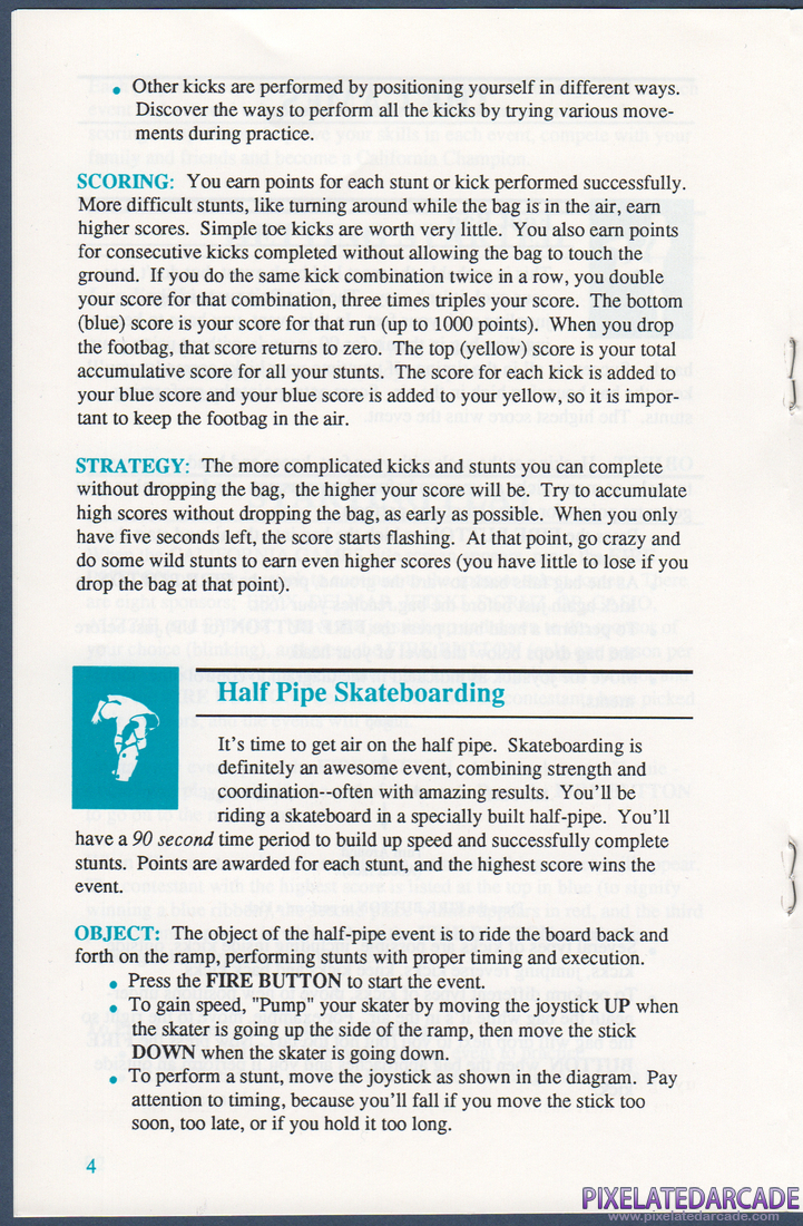 California Games: Instruction Manual - Page 4
