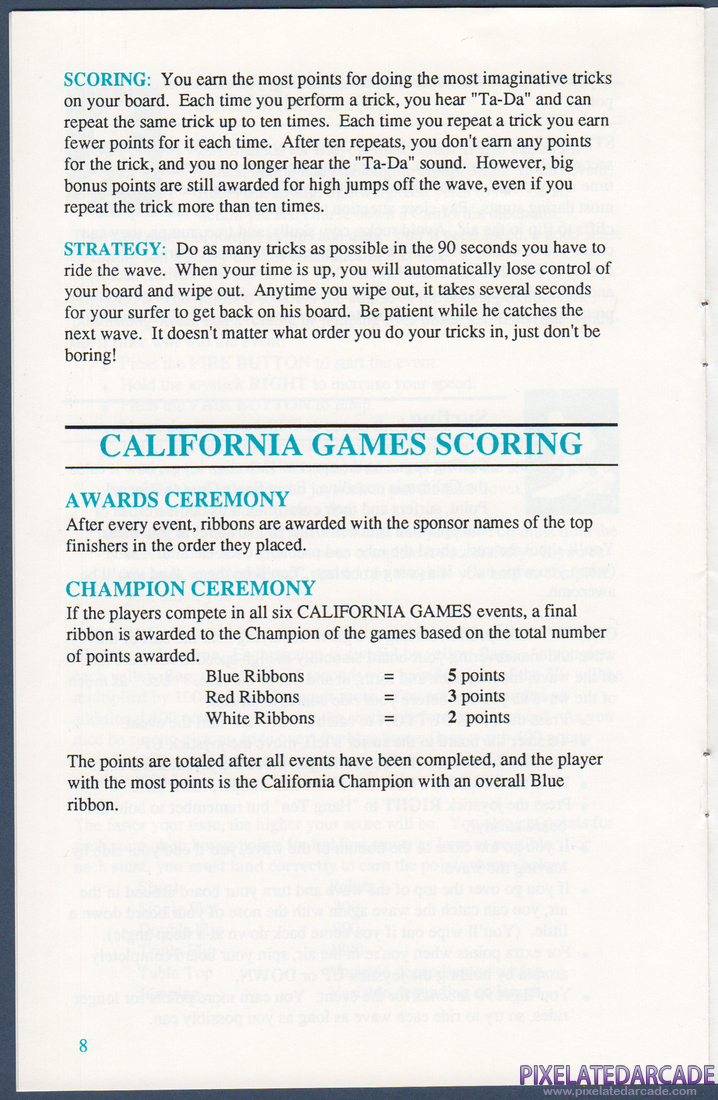California Games: Instruction Manual - Page 8