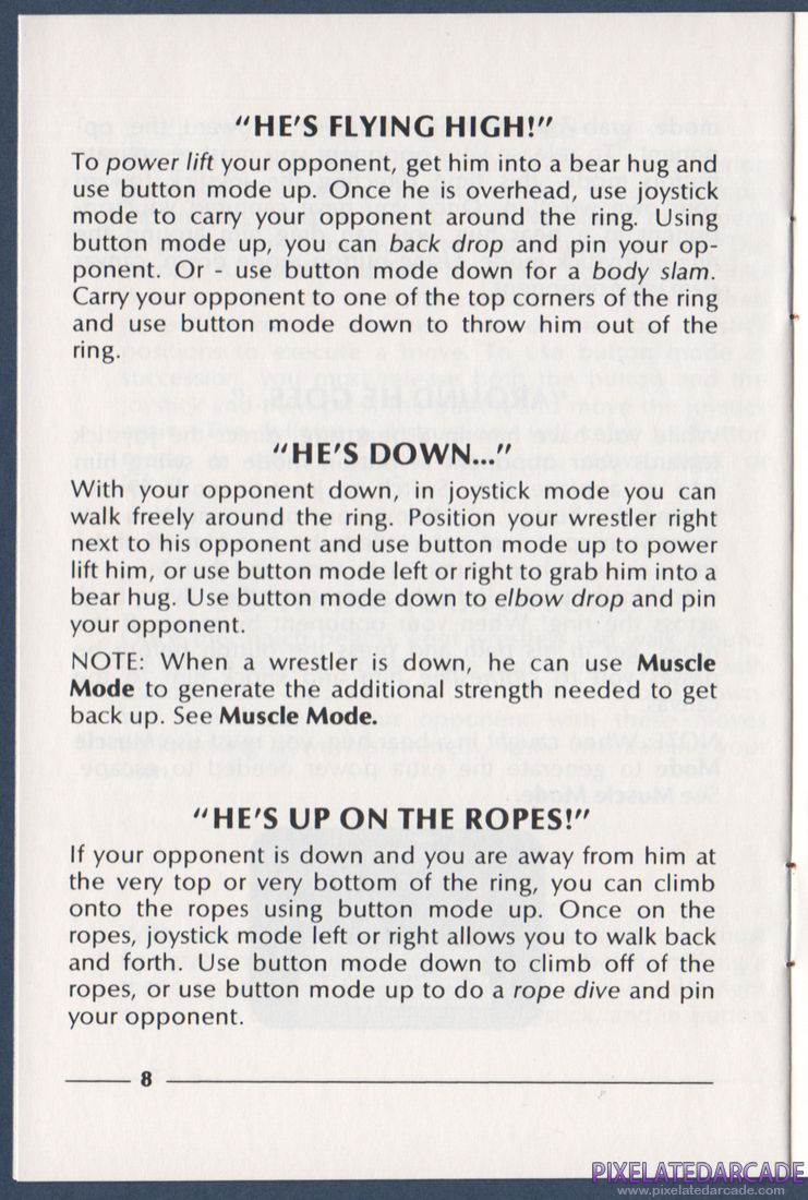 Title Match Pro Wrestling: Instruction Manual - Page 8