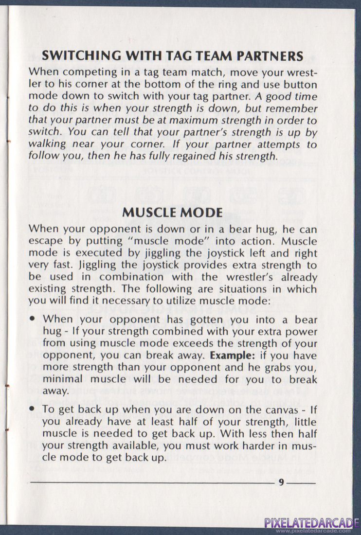 Title Match Pro Wrestling: Instruction Manual - Page 9