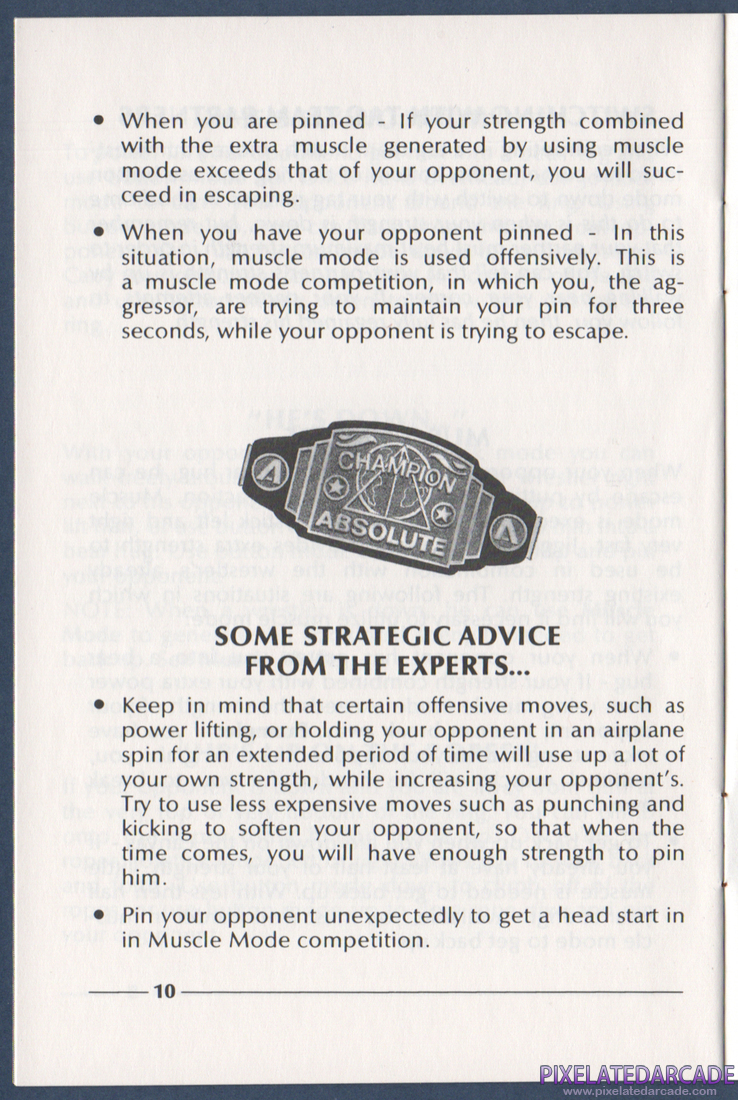 Title Match Pro Wrestling: Instruction Manual - Page 10