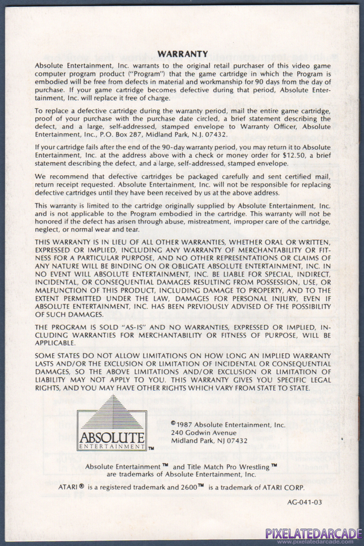 Title Match Pro Wrestling: Instruction Manual - Page 12