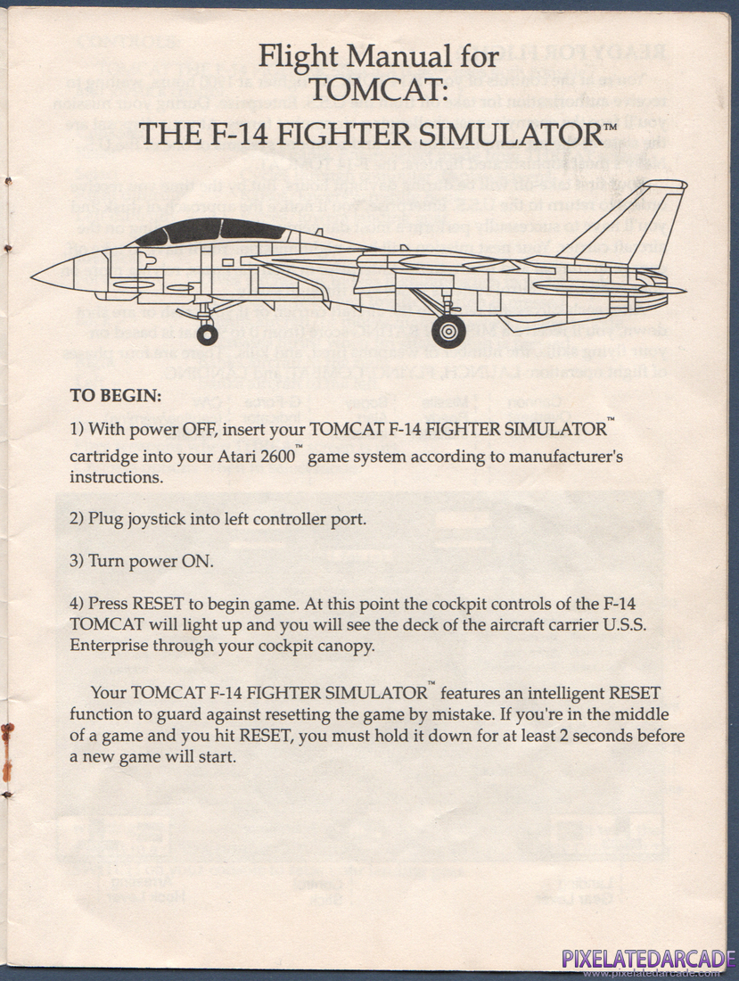 Tomcat: The F-14 Fighter Simulator: Instruction Manual - Page 3