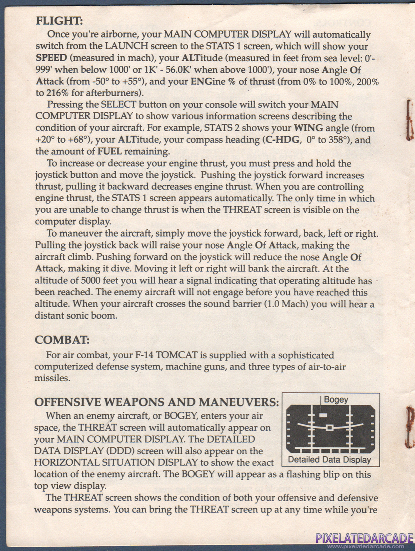 Tomcat: The F-14 Fighter Simulator: Instruction Manual - Page 6