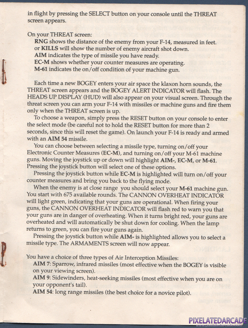 Tomcat: The F-14 Fighter Simulator: Instruction Manual - Page 7