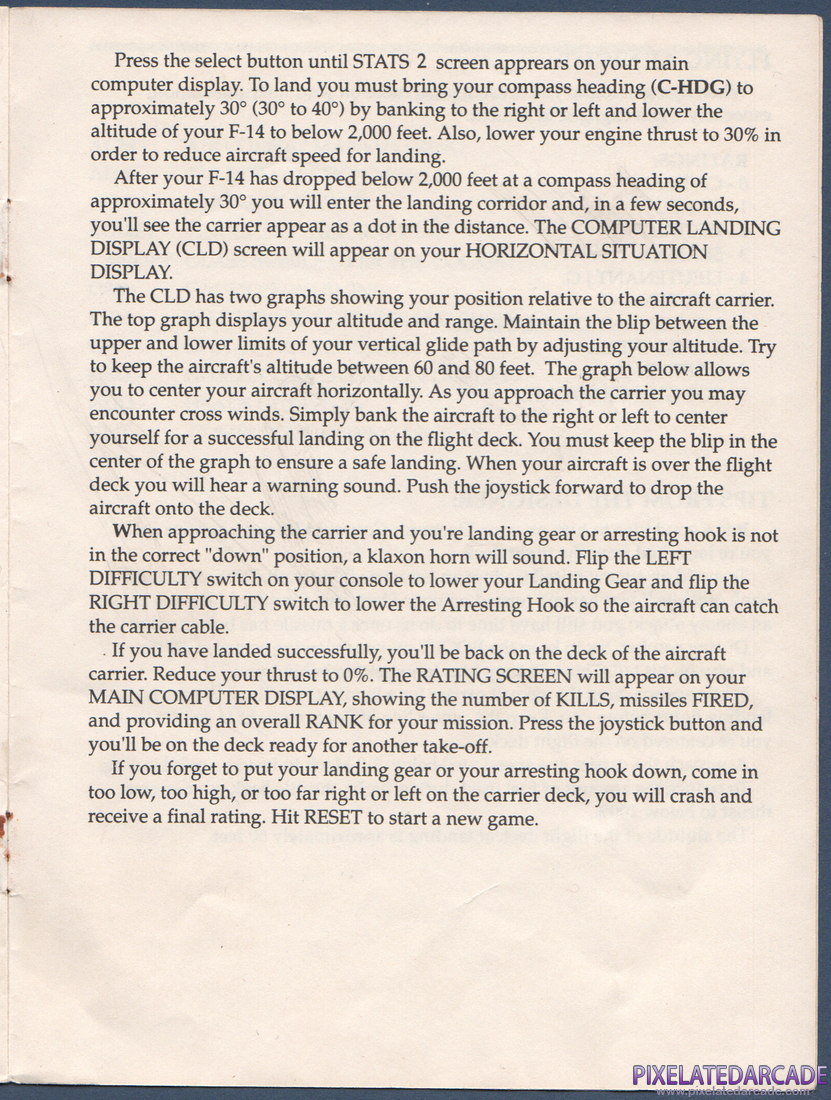 Tomcat: The F-14 Fighter Simulator: Instruction Manual - Page 9