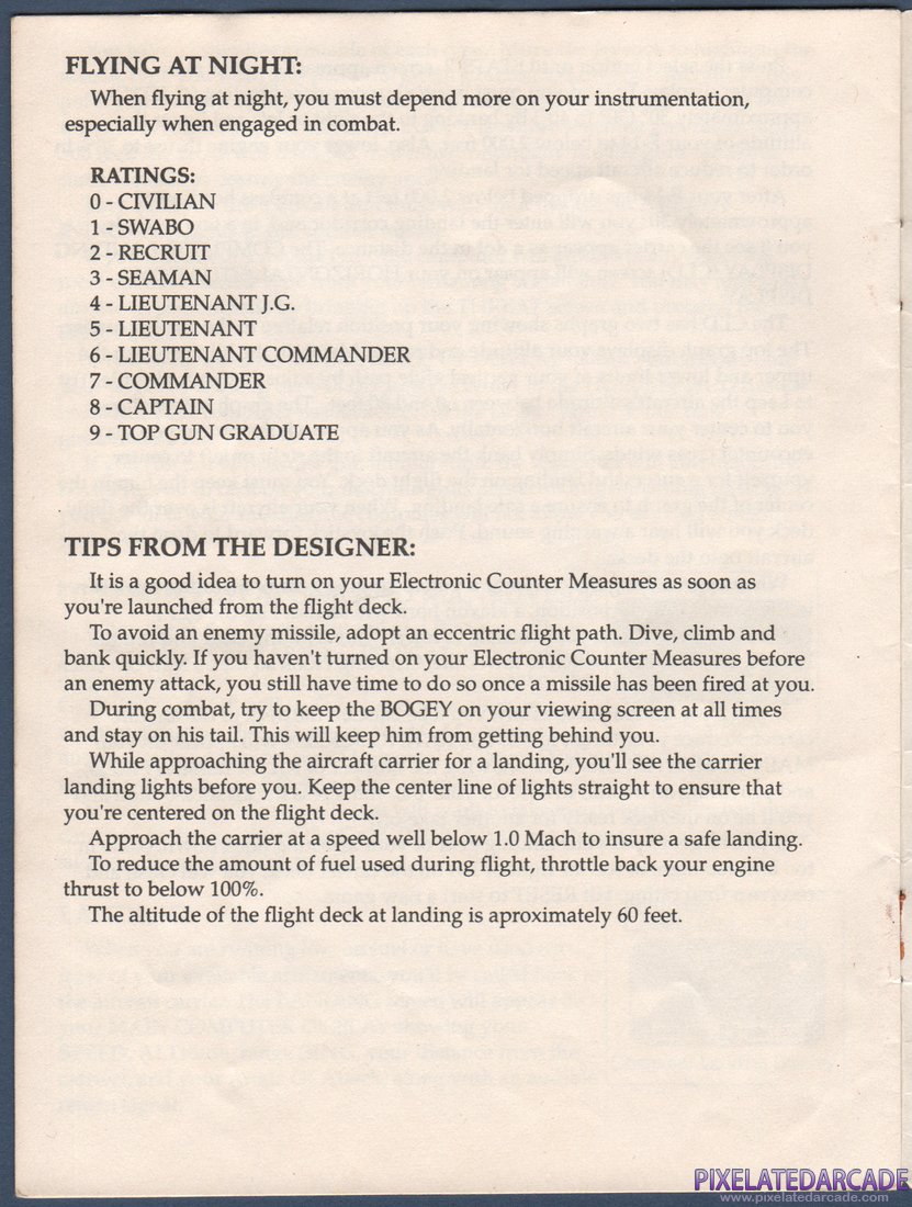 Tomcat: The F-14 Fighter Simulator: Instruction Manual - Page 10