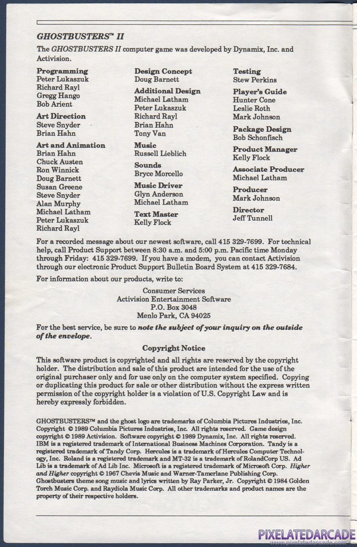 Ghostbusters II: Instruction Manual - Page 2