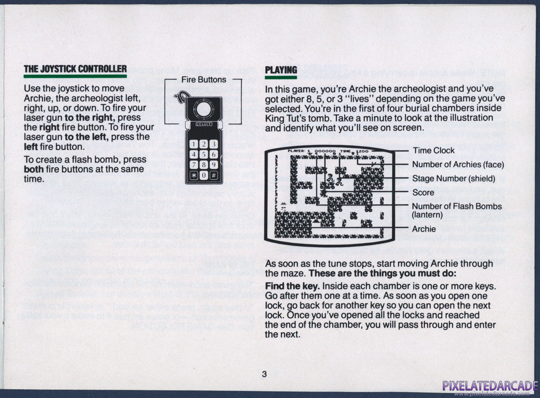 Tutankham: Instruction Manual - Page 3