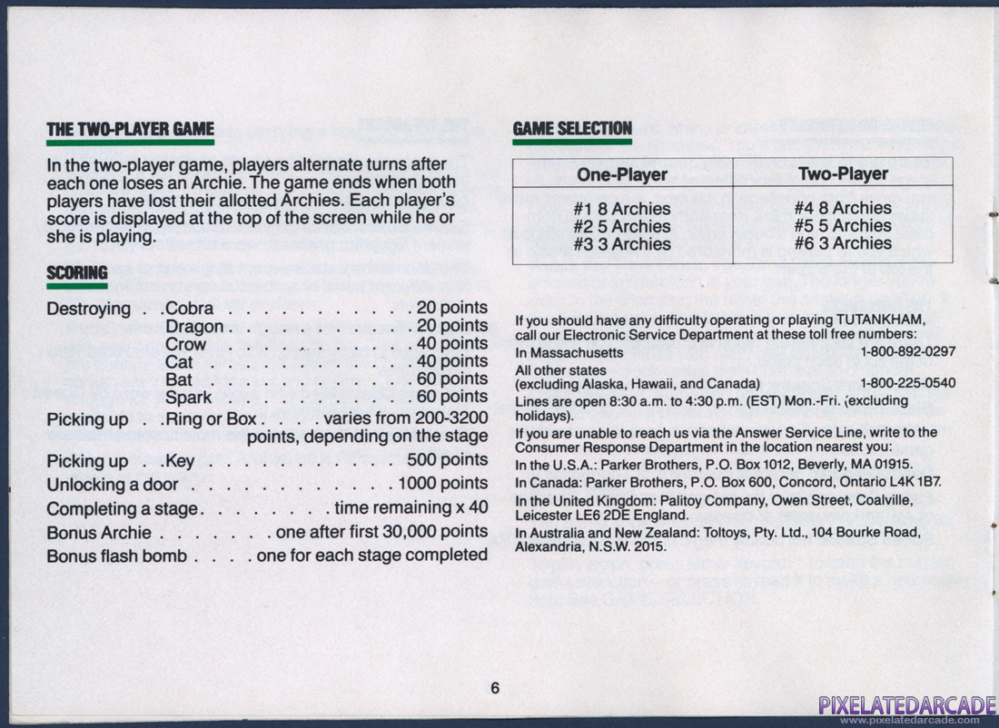 Tutankham: Instruction Manual - Page 6