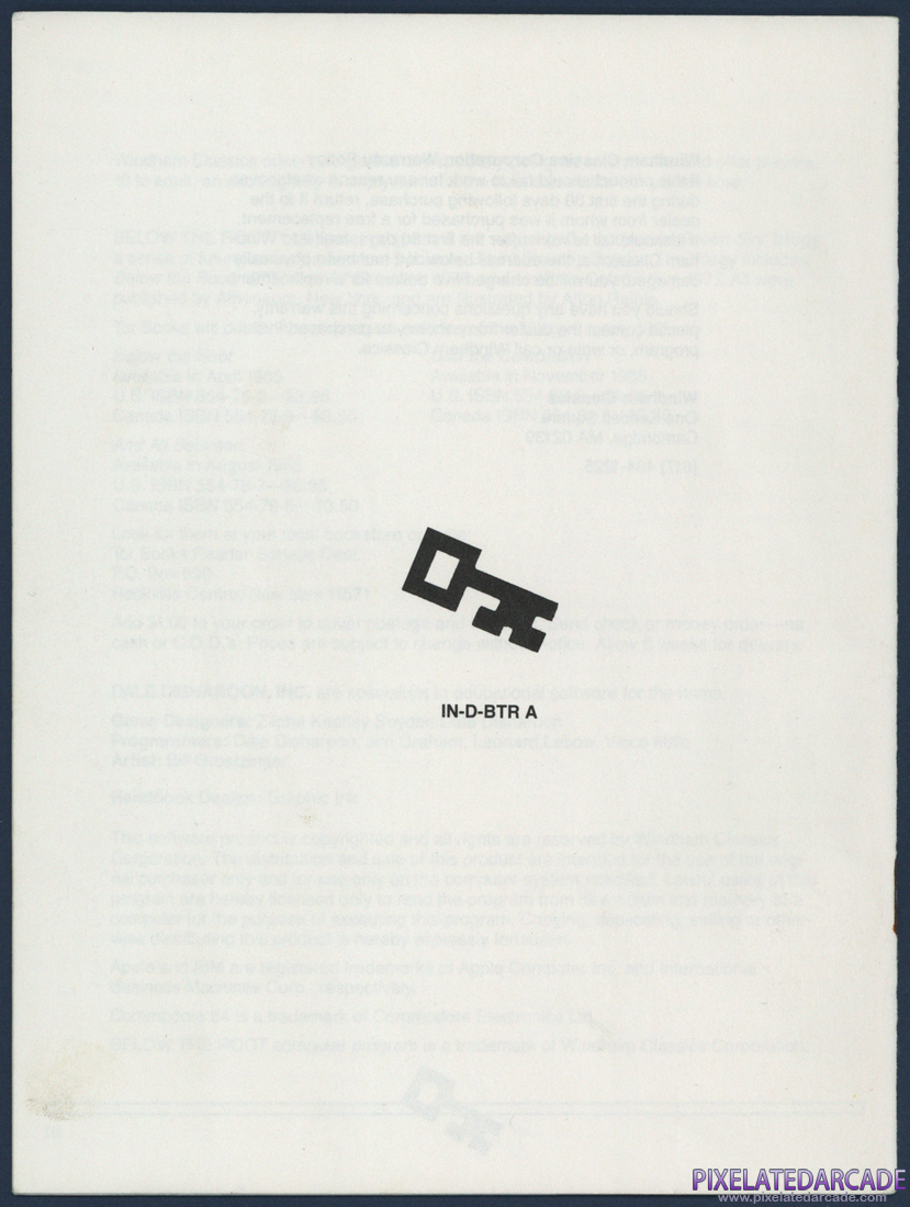 Below the Root: Instruction Manual - Back Cover