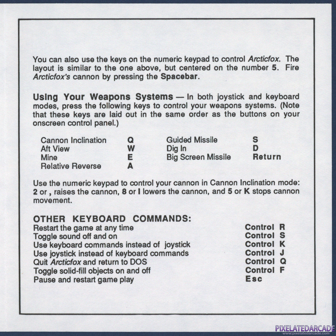 Arcticfox: IBM / Tandy Command Summary - Page 3